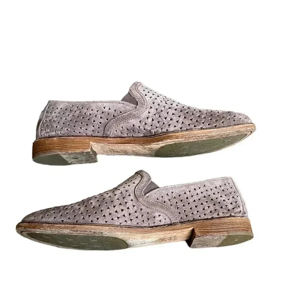 TRASK Ali Perforated Leather Suede Slip On Loafers Flats Women’s Size 7M